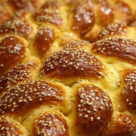 Saffron And Honey Challah With Sesame Seeds