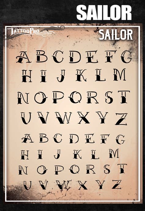 Sailor Tattoo Lettering Sailor Tattoo Script