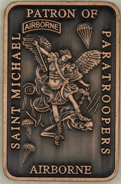 Saint Michael Patron Saint Of Paratroopers Copper Army Airborne Challenge Coin Ebay Saint Michael Patron Saint Of Paratroopers Copper Army Airborne Challenge Coin Ebay