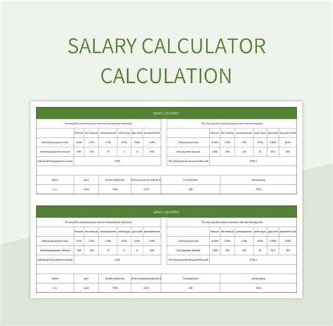Salary Calculator Employee Salary Calculator Tool