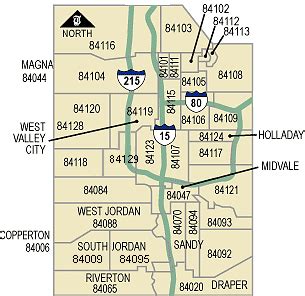 Salt Lake Zip Code Map Utah Salt Lake County Zip Codes