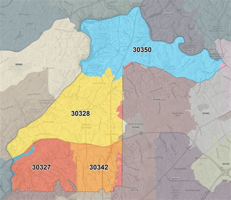 Sandy Springs Zip Code Map At Rosalyn Coe Blog