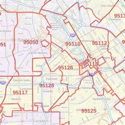 Santa Clara County California Zip Codes 48 X 36 Matte Plastic Wall Map Amazon Ca Office Products