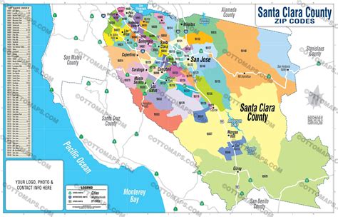 Santa Clara County California Zip Codes Map