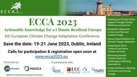 Save The Date For Ecca 2023 June 19Th 21St Dublin Ireland Jpi Climate