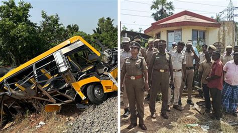 School Van Train Accident At Railway Crossing In Tamil Nadu 3
