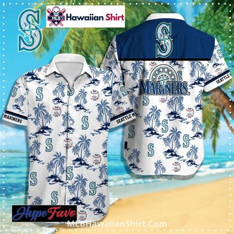 Seattle Mariners White Hibiscus Floral Hawaiian Shirt Mlb Hawaiian