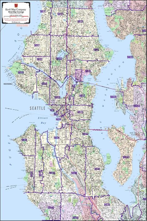 Seattle Zip Code Map Metsker Maps