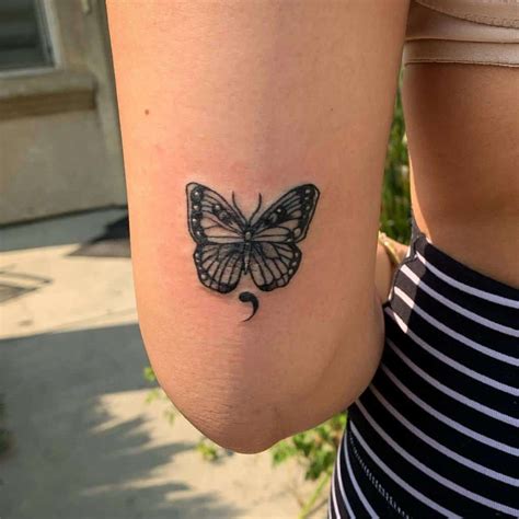 Semicolon Butterfly Tattoo Ideas
