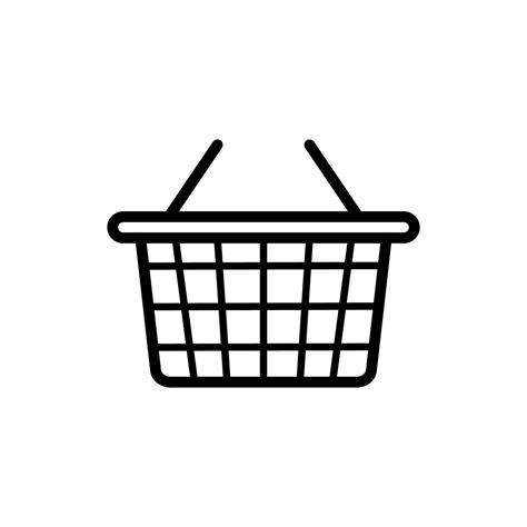 Shop Basket Supermarket Black Silhouette Icon Grocery Store Buy Basket