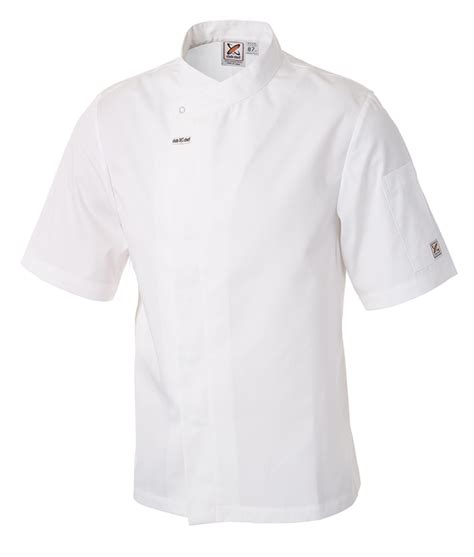 Short Sleeve Chef Jackets White Short Chef Coat With Hidden Placket Bows N Ties Com