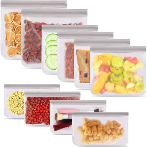 Silicone Ziplock Bags Reusable Gallon Freezer Bags Pack Extra Thick Bpa Free Easy Seal Leakproof Food Storage Marinate Food Fruits Sandwich Snack Meal Prep Travel Item Silicone Bag