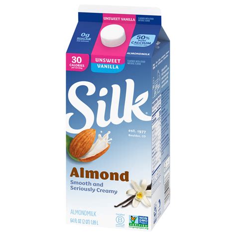 Silk Almondmilk Vanilla Unsweet Front Right Elevated
