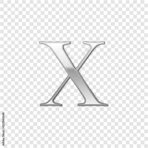 Silver Roman Numeral Number 10 X Ten In Alphabet Vector Image