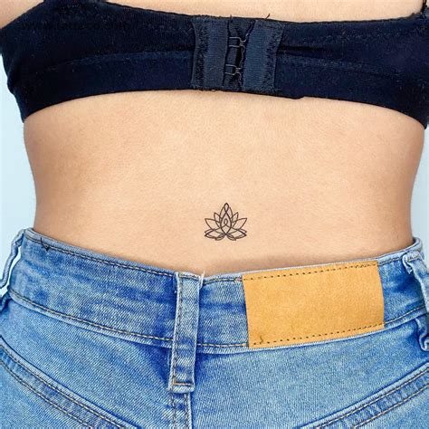 Simple Lotus Flower Tattoo Hip