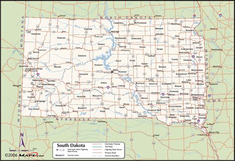 South Dakota Map Printable