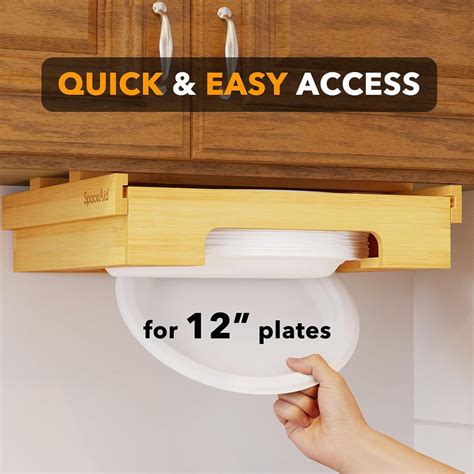Spaceaid 12 Inch Under Cabinet Paper Plate Holder