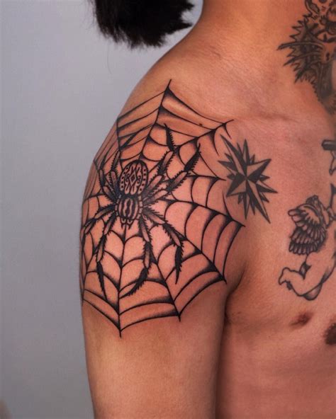 Spider Web Tattoo Designs Shoulder