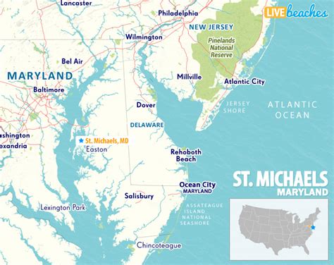 St Michaels Maryland Map Etsy