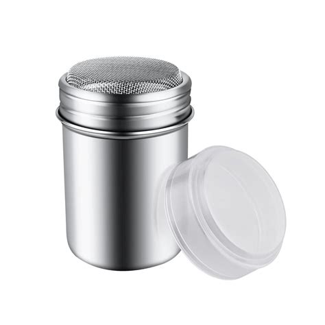 Stainless Steel Sifter Stainless Steel Powder Sugar Shaker Gold Fine Mesh Sifter For Cocoa Coffee With Lid Stainless Steel Powder Shaker Gold Mesh Sifter Kitchen