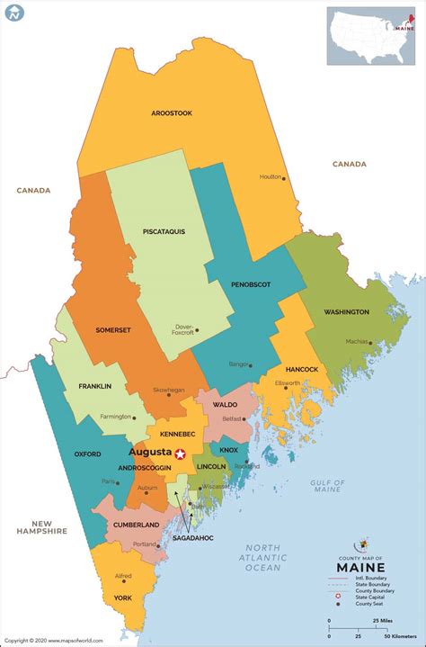 State Of Maine County Map