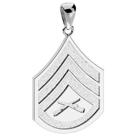 Sterling Silver Staff Sergeant Us Marine Corps Pendant