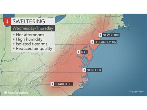 Stormy Weather Possible Through Friday Heat Index To Approach 100