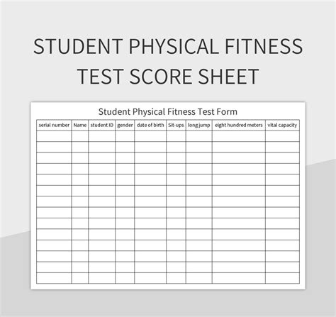 Student Physical Fitness Test Score Sheet Excel Template And Google