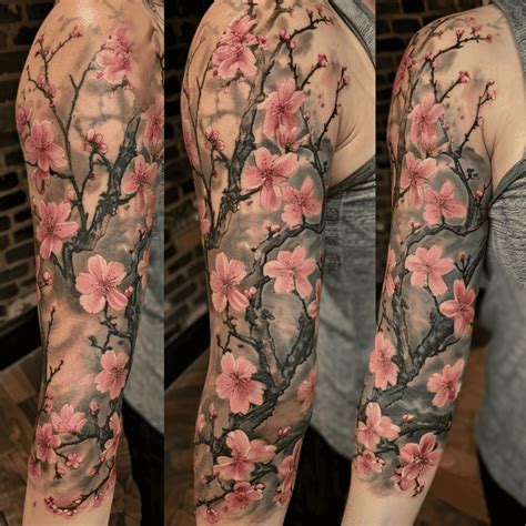 Stylish Cherry Blossom Tattoo On Full Sleeve Tattoos Designs Stylish Cherry Blossom Tattoo On Full Sleeve Tattoos Designs