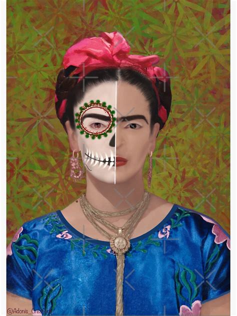 Sugar Skull Day Of The Dead Frida Kahlo Halloween Skull Half Face Mexican Original Art Photographic Print For Sale By Adoniscreations Redbubble