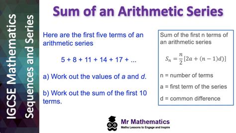 Sum for Arithmetic Series: Quick Math Formulas