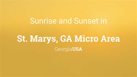 Sunrise And Sunset Times In St Marys Ga Micro Area