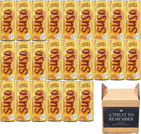 Suso Sparkling Orange And Mandarin Cans 250Ml Pack Of 24 Amazon Co Uk