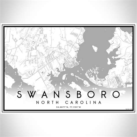 Swansboro North Carolina Map Print In Classic Jace Maps