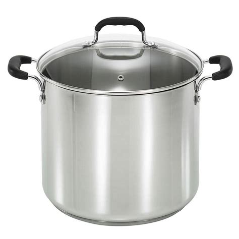 T Fal 12 Qt Stainless Steel Stock Pot C8888164 The Home Depot