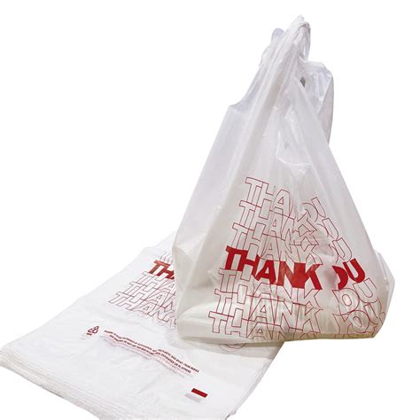 T Shirt Bags 1000 Thank You Plastic Grocery Bags Small Size 8X4x16 White 1 6 Size Made In Usa Plastic Reusable Shopping Bags
