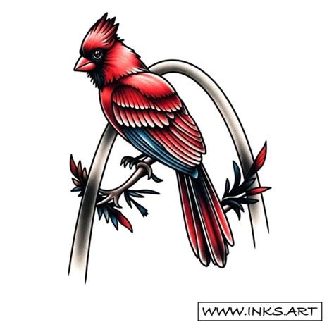 Tattoo Design St Louis Cardinal And Gateway Arch Style Neotraditional