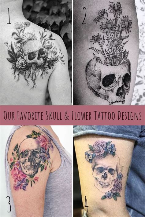 Tattoo Flowers And Skulls At Marilyn Stumpf Blog