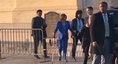 Term Limits Pelosi Spotted Hobbling To Van With Walking Sticks Video