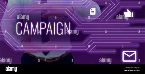 Text Caption Presenting Campaign Word Written On Organized Course Of