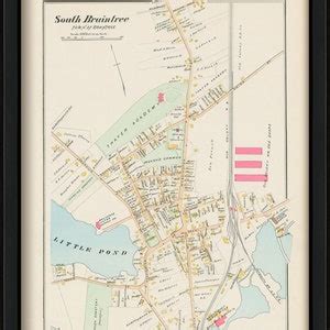 Thayer Academy South Braintree Massachusetts 1888 Map Etsy
