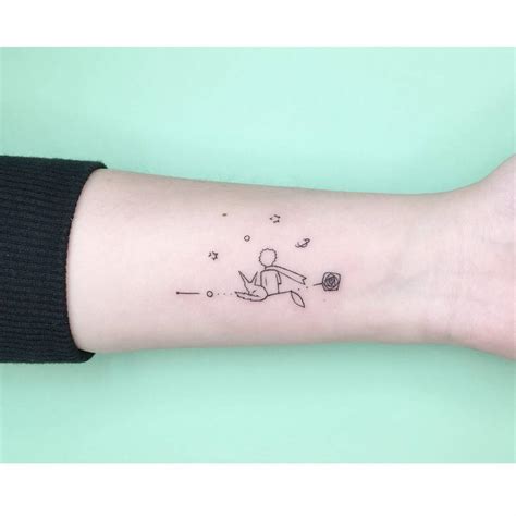 The Little Prince Lineart Tattoo Tattoo Ideas Etsy