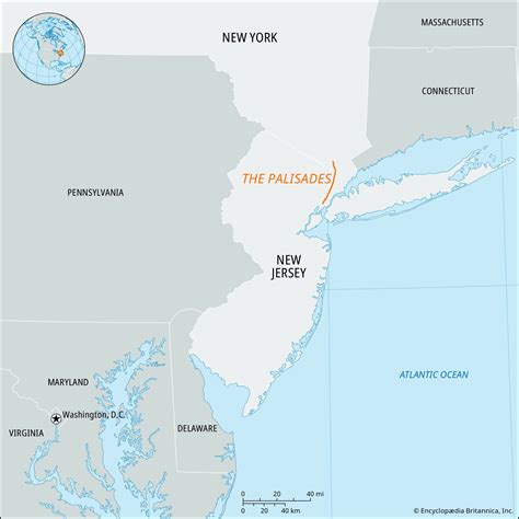 The Palisades New Jersey Map Facts Britannica