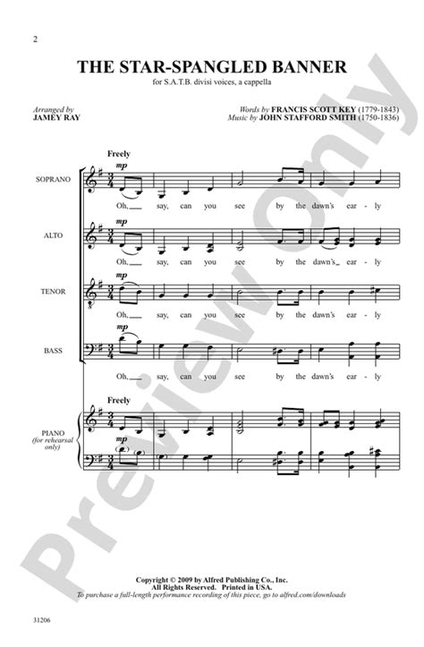 The Star Spangled Banner Satb A Cappella Choral Octavo John Stafford The Star Spangled Banner Satb A Cappella Choral Octavo John Stafford