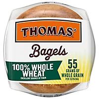 Thomas' 100% Whole Wheat Bagels - 6 - 20 Oz - Tomthumb