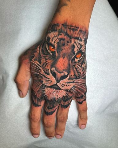 Tiger Hand Tattoo