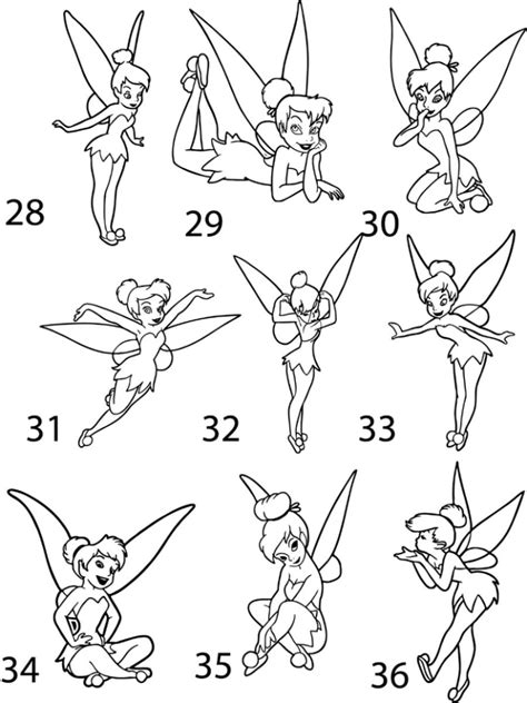 Tinkerbell Outline Tattoo Printable Calendars At A Glance