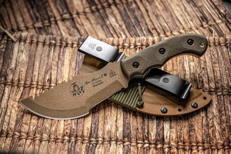 Tom Brown Tracker Coyote Tan Knife Tops Knives Tactical Ops Usa