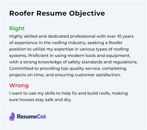 Top 17 Roofer Resume Objective Examples Resumecat