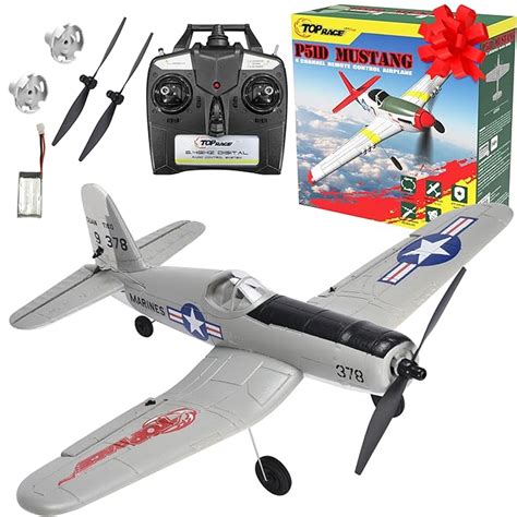 Top Race Rc Plane 4 Channel Remote Control Airplane Ready To Fly Rc